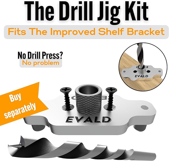 EVALD Hidden Floating Shelf Bracket | 4-Inch Heavy Duty Blind Shelf Support | Kitchen Shelf, Fireplace Mantel Bracket | Invisible Wall Mount Bracket for Home & Office | Floating Shelf Hardware 4 Pack