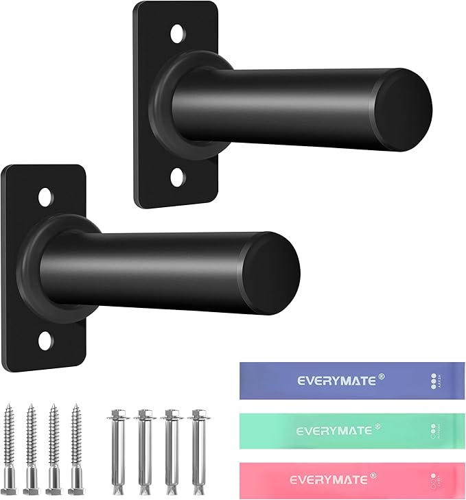 EVERYMATE Weight Plate Rack, Wall Mount Weight Plate Holder for Bumper Plates, Max Weight Capacity 330 lb, Home Gym Organizer