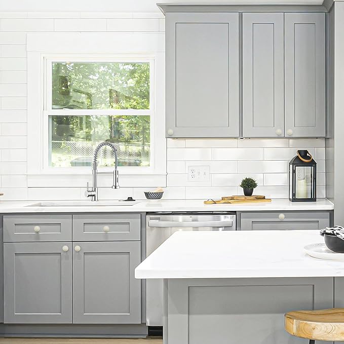 Ravinte 3 Pack 1-1/4 inch Kitchen Cabinet Knobs White Frosted Dresser Zinc Pulls Door Drawer Handles for Dresser Drawers