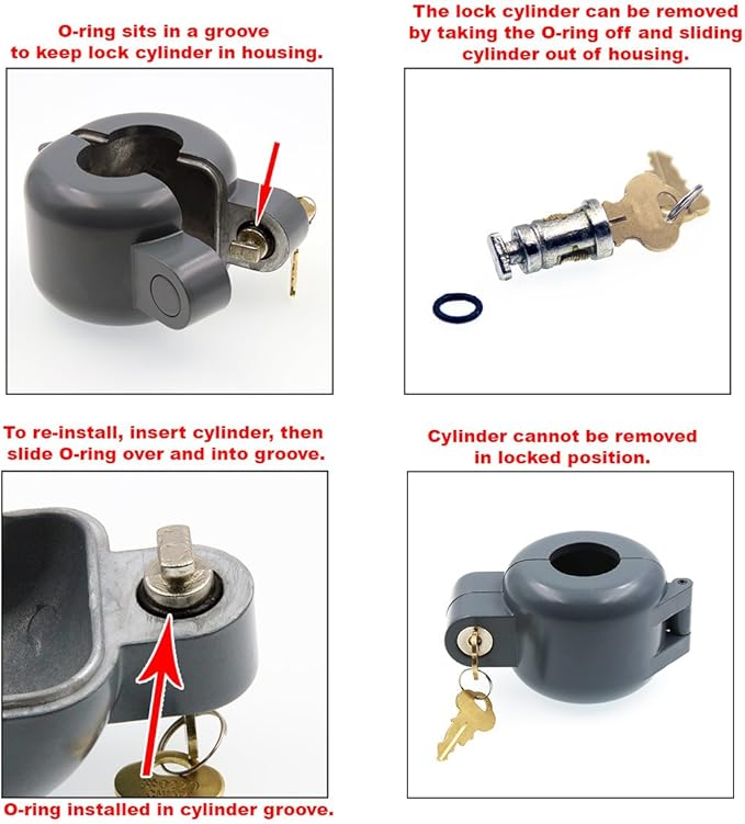 Prime-Line S 4180 Door Knob Lock-Out Device – Prevents Turning of Door Knob and Access to Keyhole, Can be Used for Home Rentals, Evictions, Job Sites & More – Keyed Alike, Diecast, Gray (Single Pack)