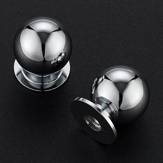 24 Pack Polished Chrome Cabinet Knobs, Round Dresser Knobs, Ball Kitchen Cabinet Hardware, 0.95" Diameter