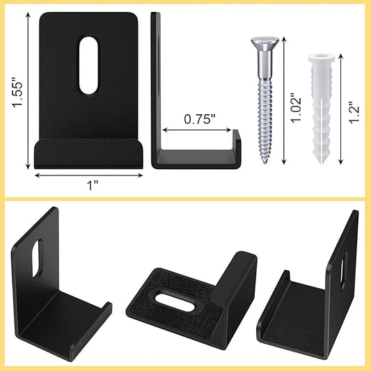 6Pcs Metal Mirror Clips Wide Channel Mirror Hanger Clip Large Heavy Clips for Mirrors with Screw Mirror Clips for Wall Mounting Mirror Billboard Displays Tile Display