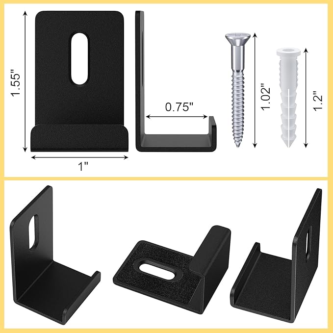 6Pcs Metal Mirror Clips Wide Channel Mirror Hanger Clip Large Heavy Clips for Mirrors with Screw Mirror Clips for Wall Mounting Mirror Billboard Displays Tile Display