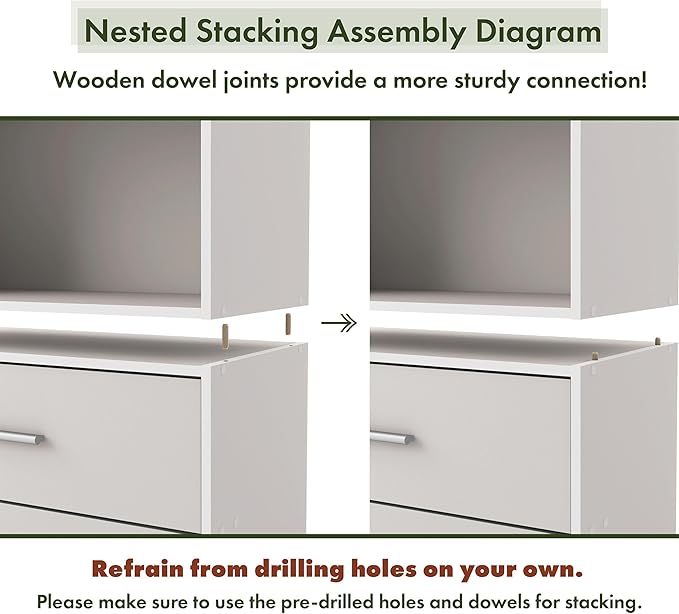 Homes: Inside + Out Apexa 2-Cube Storage Organizer Shelves, Stackable Wood Bookcase Fits Cubby Bins for Organization, Dorm Teen Room Decor & Home Office, Taupe Grey