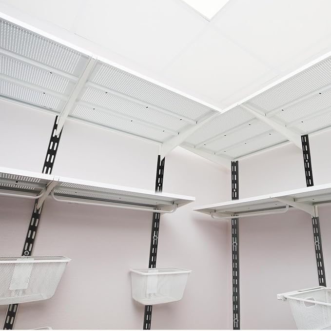 12 Pack 47 Inch Dual Track Upright Wall Shelving System Shelf Bracket Twin Slot Shelf Rail Twin Track Upright Heavy Duty Support System for Pantries, Linen Closets, Laundry Rooms (Black)