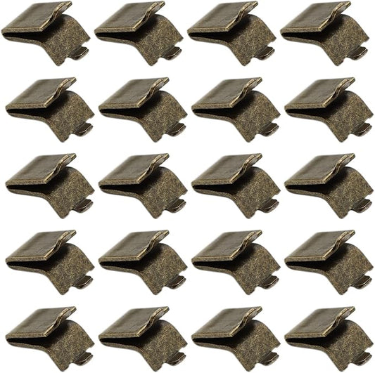 Xadnitu Adjustable Steel Pilaster Shelf Clip Support, 20pcs Bronze Galvanized Steel Shelf Brackets