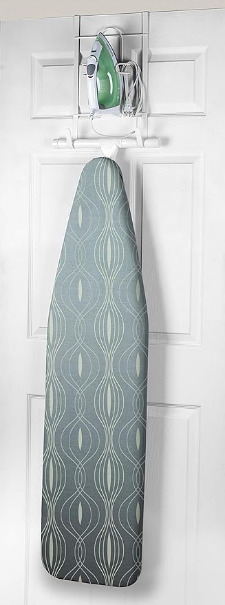 Spectrum Diversified Over-the-Door Iron & Ironing Board Holder, No-Installation Iron, Sturdy Steel Construction With Rubberized Hook Ends, Laundry Room Storage & Closet Organization