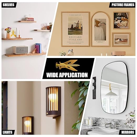 200 Pcs Self Drilling Drywall Anchors with Screws Kit, Metal Expansion Bolt for Drywall,No Drill Or Holes in Wall, Holds Up to 100lbs, for Tv, Shelves, Picture Frames