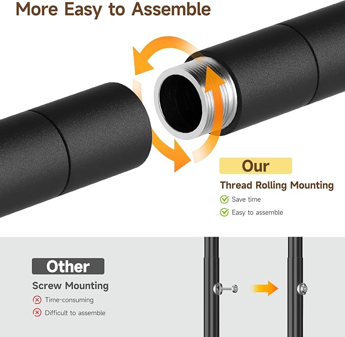 L2 Wall Mounted Closet System, Industrial Pipe Clothing Rack Clothes Racks with 2 Telescopic Rod & 6 Shelves, Heavy Duty Closet Organizers System in Wardrobe Closet, Black