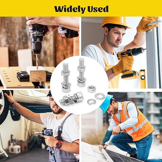 960pcs M2.5 Screws with Nuts Assortment kit, M2.5x4/6/8/10/12/16/20/25 mm 304 Stainless Steel Hex Socket Head Bolts with Flat & Lock Washers Assorted Set