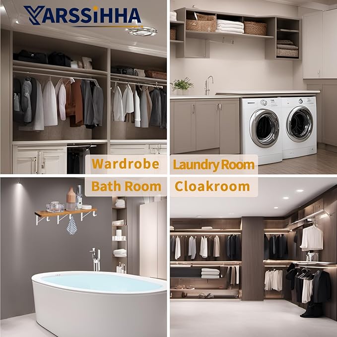 Yarssihha 6 Pack Closet Rod Bracket, 12 x 10.4 Inch Wall Mounted Closet Shelf Bracket, White Closet Rod Support Bracket with Screws
