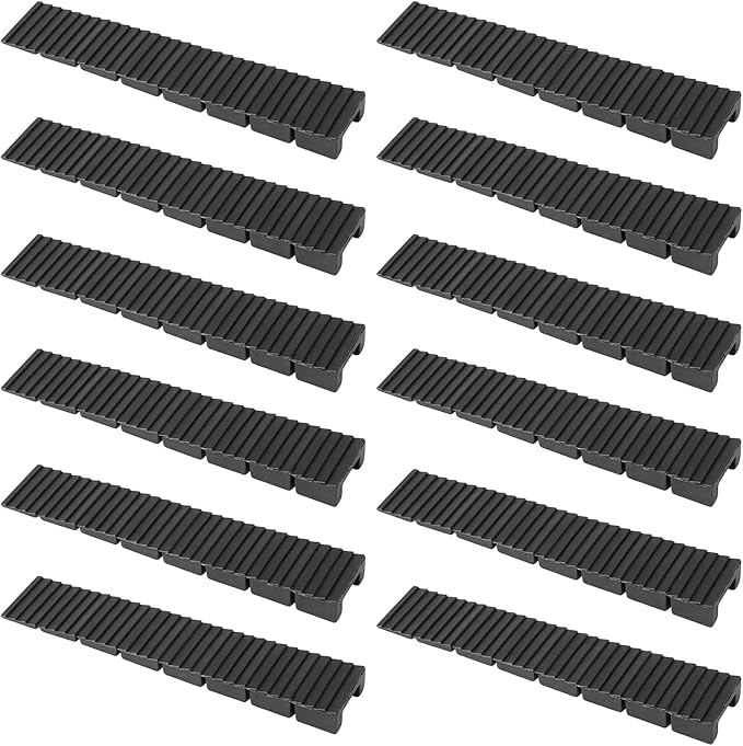 12 Pack Black Multi Purpose Furniture Plastic Shims for Leveling Extreme Weight Capacity Wedges Easy to Snap Cut-to-fit Size Leveler for Toilet Shims, Doors, Windows, Sheds, Table
