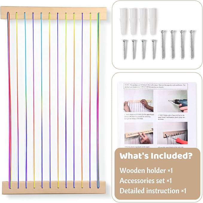 Stuffed Animal Storage Wood Soft Toy Organizer for Kids Room,Cute and Durable Wall or Door Mount Length Adjustable Hanging Stuffed Animal Toy Organizer Shelf for Nursery Play Room Rainbow -Patent