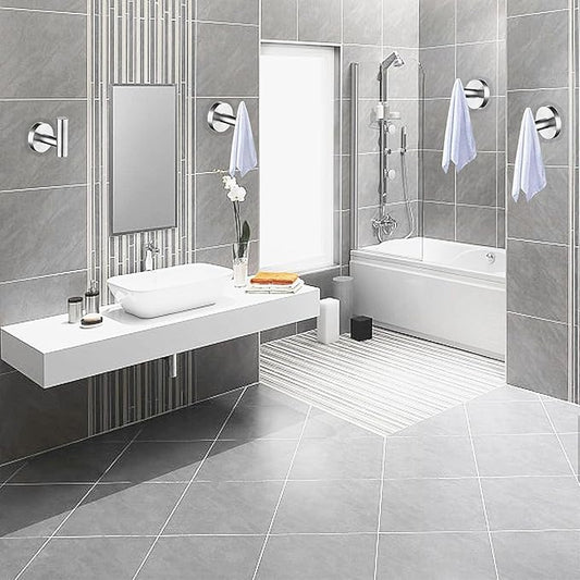 Nolimas Bathroom Towel Hooks SUS 304 Stainless Steel Coat Hook Round Clothes Towel Coat Robe Hook Cabinet Closet Door Sponges Holder for Bath Kitchen Garage Hotel,Wall Mounted, Brushed Nickel,6Pack