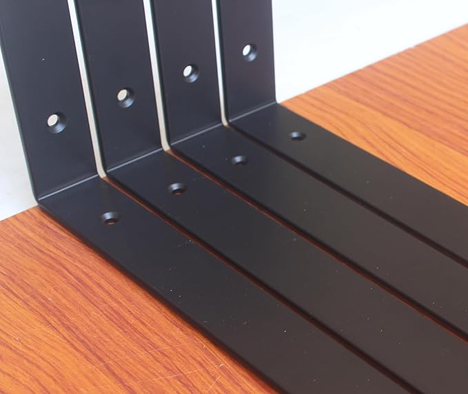 16 Pack - L 14" x H 8" x W1.5, 5mm Thick Black L Shelf Bracket, Iron Shelf Brackets, Metal Shelf Brackets, Floating Shelf, Shelf Supports with Screws