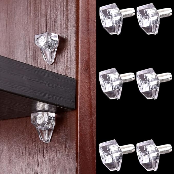 5 Millimeters Shelf Support Peg,Support Cabinet Shelf Pins,Clear Plastic Replacement Peg Cabinet Shelf Supports Pins for Kitchen Furniture Book Shelves Shelf Holder Locking Pins (20 Pieces)