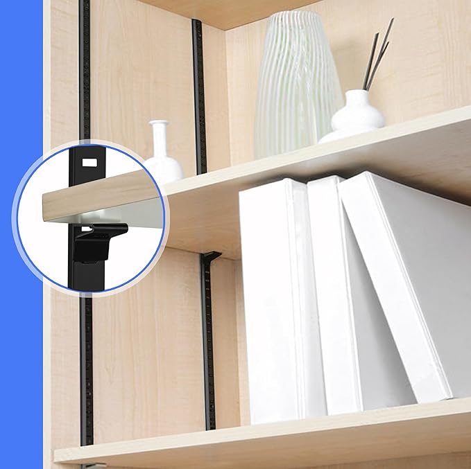 Adjustable Shelf Bracket 40 Inch 8 Pack Shelf White Pilaster Strips Shelf Rail Shelf Track Adjustable Wall Shelves Shelf Standards and Supports for Cabinet Closet Organization