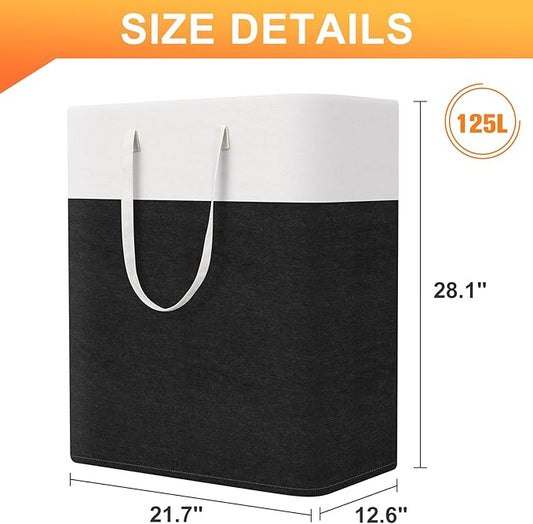 laundry basket 3-Pack, laundry hamper, Hamper with handles, collapsible laundry baskets, Waterproof dirty clothes hamper, Towel Storage for Home or Dorm, 125L-Black