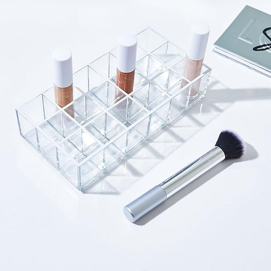 iDesign The Sarah Tanno Collection Plastic Lipstick Organizer, 8" x 4" x 2", Clear