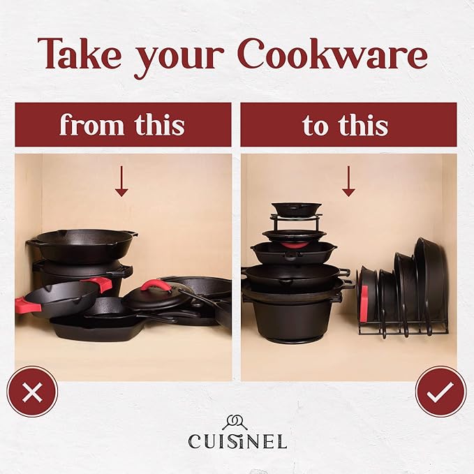 Cuisinel POTS AND PANS ORGANIZER - 15AND34F HEAVY DUTY SKILLET RACK - 2 PACK - KITCHEN C