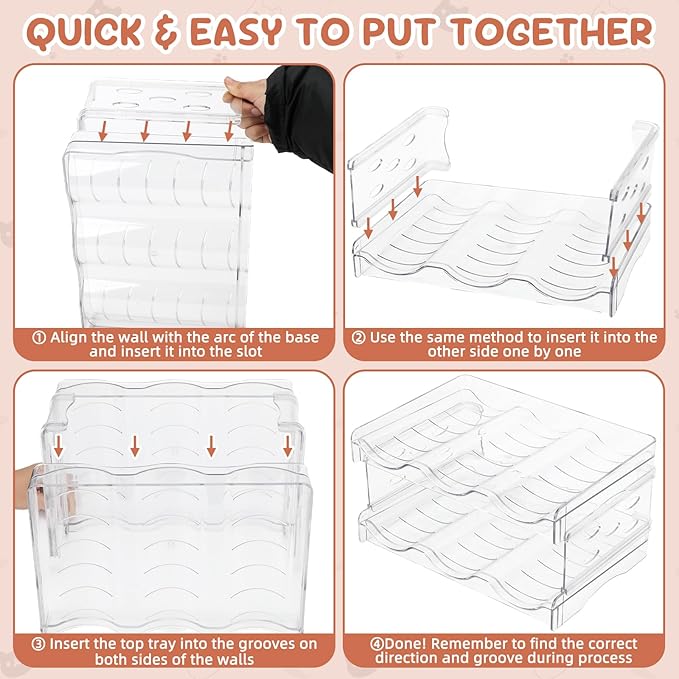 FHTONGE Heavy-Duty Cat Can Organizer for Multiple Sizes, Transparent Wet Cat Food Storage Rack for Pantry Kitchen Cabinet Rridge, 2-Tier Pet Canned Goods Dispenser Shelf Dog Tins Holder Container