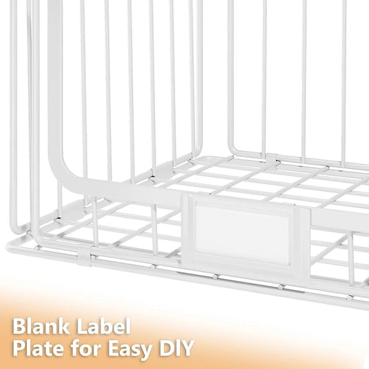3-Pack Laundry Basket, Wire shelves for Laundry Room Space Saving-Metal Laundry Basket Holde,15"D x 11"W, White