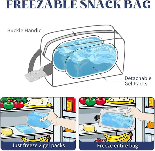 Cerbonny Small Cooler Bag Freezable Lunch Bag for Work School Travel,Small Lunch Bag,Small Insulated Bag For Adults/Kids,Freezer Lunch Bags,Mini Lunch Bag Fit For Yogurt(Navy Blue-1)