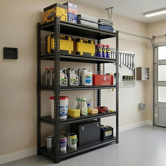Garage Shelving Heavy Duty 3000LBS - 5-Tier Boltless Shelving Units for Garage, No Sag Garage Storage Rack for Garage Basement/Warehouse (72" H×45.2" W×18.9" D)