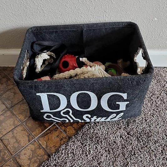 Dog Toy Bin Box Basket Storage container,Pet Toy Basket Bin Box For Dog Toys,Dog Toy Baskets With Metal Handles