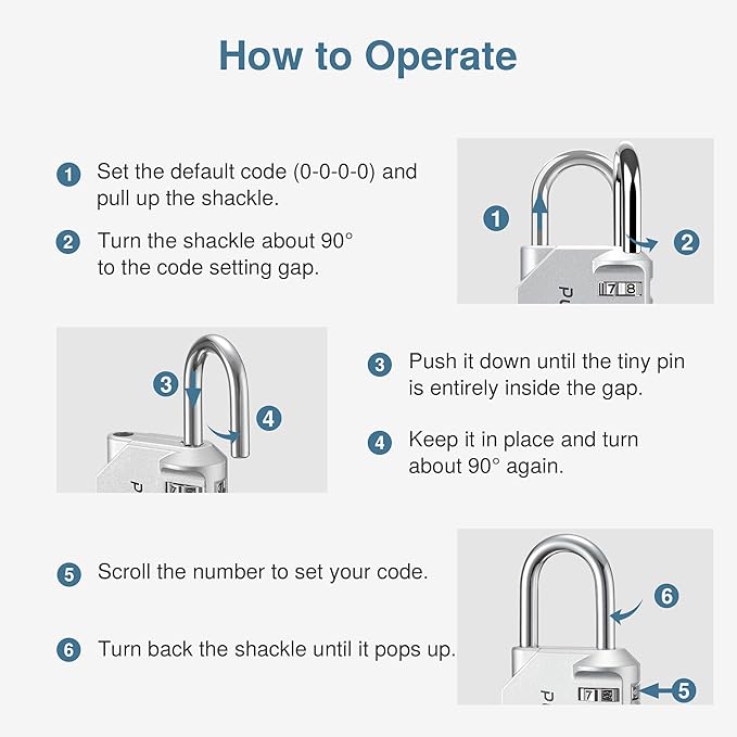 Puroma 1 Pack Combination Lock for Locker 4 Digit Outdoor Waterproof Padlock for School, Gym, Sports, Fence, Toolbox, Gate, Case, Outdoor, Hasp Storage, Cabinets (Silver)