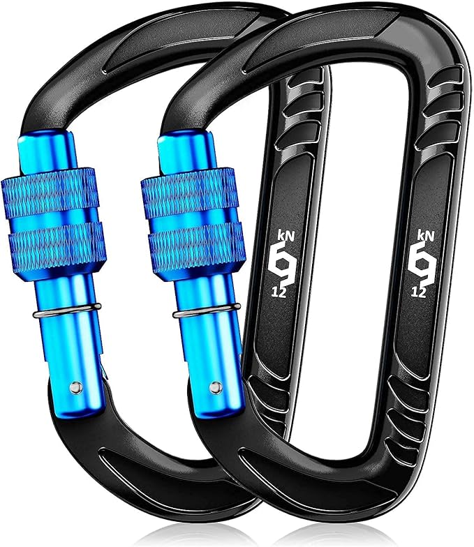 12kN (2697 lbs) Heavy Duty Carabiner Clips, for Securing Pets, Outdoor, Camping, Hiking, Hammock, Dog Leash Harness, Keychains
