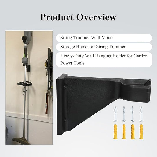 Premium Heavy-Duty Wall Hanging Holder for Garden Power Tools, Garage Storage Organizer, Storage Hooks for Trimmer, Holds up to 250lbs, Fits EGO 56V Trimmer and Edger, Ego Power/Edger(1Pcs/4-Hole)