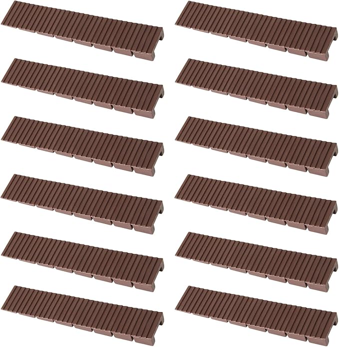 12 Pack Brown Multi Purpose Furniture Plastic Shims for Leveling Extreme Weight Capacity Wedges Easy to Snap Cut-to-fit Size Leveler for Toilet Shims, Doors, Windows, Sheds, Table