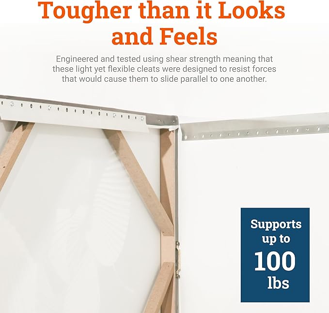 PHS Light French Cleat Hanger - 12 Inch Heavy Duty Picture Hangers - Supports 100 lbs - Heavy Mirror Hanging Kit with Screws and Anchors - Mirror Holders for Wall Mounting & Z Clips for Hanging
