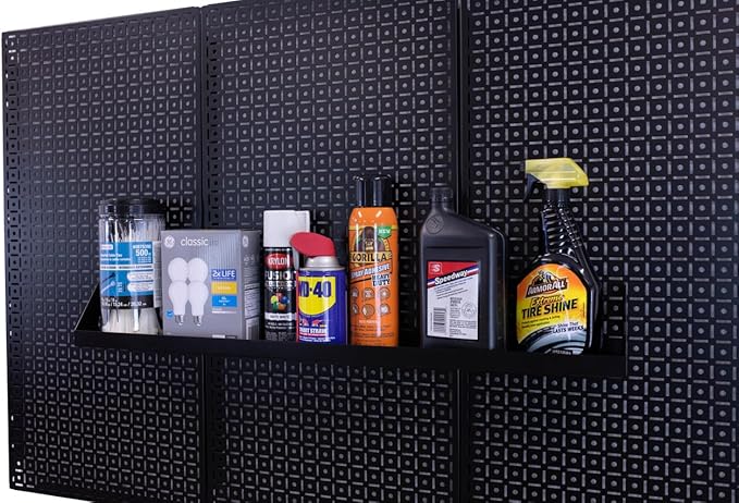 OmniWall 4"x32" Impact Shelf for Wall Storage On The Metal Pegboard System