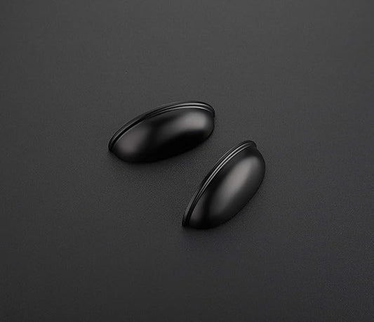 Ravinte 35 Pack 3" Drawer Pulls Flat Black Cabinet Cup Pulls Kitchen Hardware Cabinet Handles Drawer Handles Knobs 3 inch Hole Center