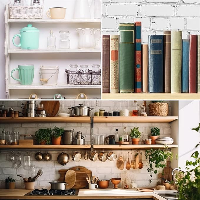 Floating Shelf Bracket Hidden Shelf Supports Brackets 4PCS Heavy Duty Concealed Blind Shelf Support Wall Mounted Brackets with Mounting Screws for Floating Wood Shelves (3 inch)