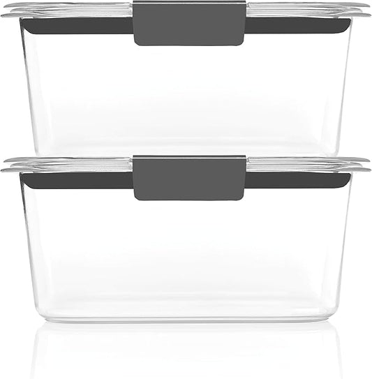 Rubbermaid Brilliance BPA-Free Food Storage Containers, Medium Deep, 4.7 Cup, Airtight & Leak-Proof, Microwave & Dishwasher Safe, 4 Count (Pack of 2)