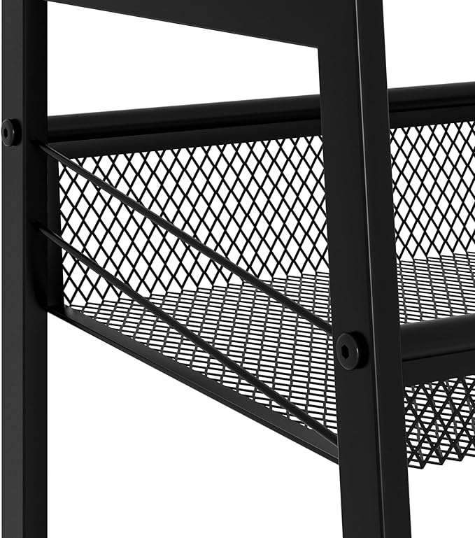 Masupu 3 Tier Bathroom Shelf, Bathroom Organizer and Storage for Small Space, Free-Standing Metal Rack Shelves Waterproof for Kitchen, Bathroom, Laundry, Toilet, Black