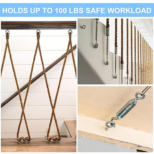 Aovchei Eye Screws, 18Pcs 2.5 inches 304 Heavy Duty Stainless Steel Screw Hooks, Rust-Resistant Self Tapping Eyelet Bolts for Wood, Securing Cables Wires, Indoor & Outdoor for Hanging Artwork