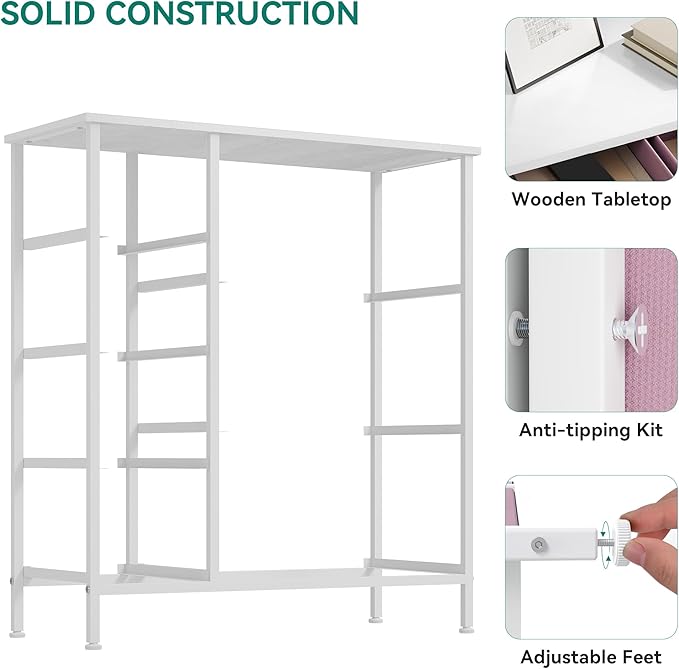 YITAHOME Pink Dresser for Bedroom, 7 Drawers Fabric Dresser, Organizer Unit for Living Room, Hallway, Closets - Sturdy Steel Frame, Wooden Top & Easy Pull Fabric Bins