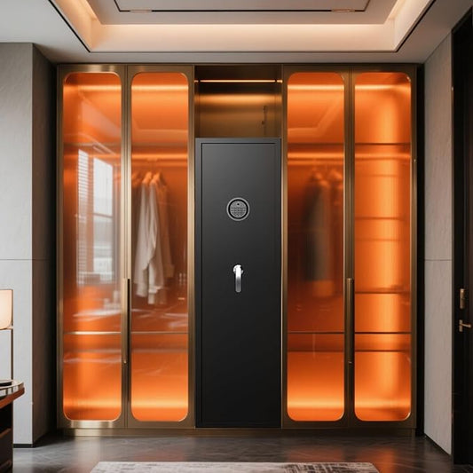 5 Gun Safe Biometric, Rifle Safes for Home, Gun Cabinet with Dual Alarm System, Rifle Gun Safe with Removable Gun Rack, Shotgun Safe with 4 Ways to Open