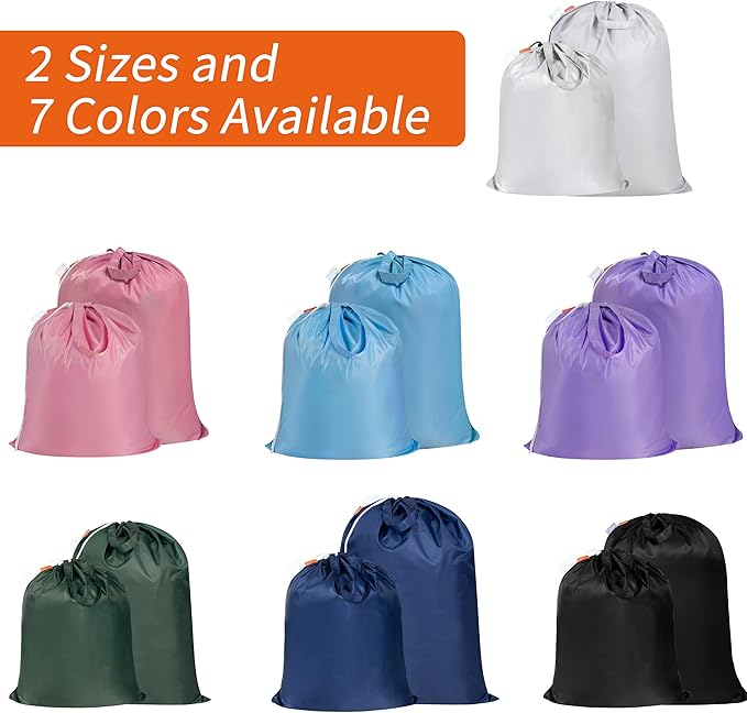 Polecasa Heavy Duty Large Laundry Bag with 130gsm Tear Resistant Fabric and Handles, Easy to Carry Durable Dirty Clothes Drawstring Bag, Perfect for College Dorm, Travel, 28”x36”,Purple
