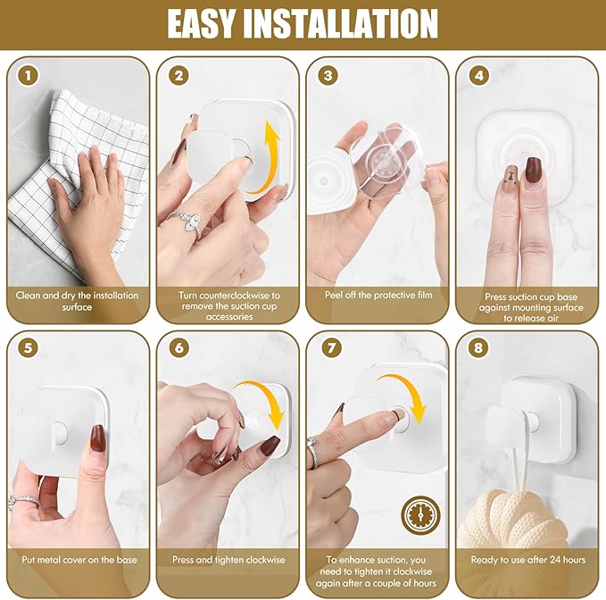 BKV Suction Cup Hooks for Shower,Heavy Duty Shower Hooks for Bathroom Wall,Glass Windows,Smooth Doors to Hang Towels,Robes,Coat,Reusable Suction Cup Wreath Hanger for Christmas Wreaths-White(2 Pack)