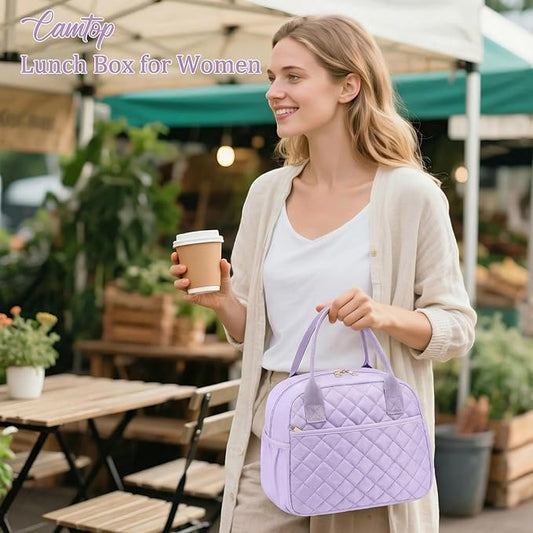 CAMTOP Lunch Box for Women Men Insulated Lunch Bag Lunch Tote Bag Leakproof Thermal Cooler Large Capacity for Travel Work School Picnic (Lavender)