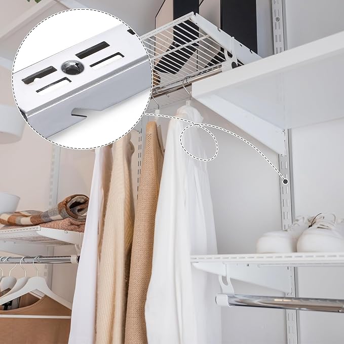 6 Pcs Shelf Rails Bracket Track 47.5 Inches Upright Closet System Hardware Adjustable Wall Standard Shelf Standards for Pantries, Linen Closets, Laundry Rooms, Utility Rooms (Sliver)