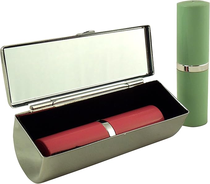 Houder Designer Lipstick Case with Mirror for Purse - Decorative Lipstick Holder with Gift Box - Velvet Lined - Protect Your Lipsticks in Style (Red Roses)