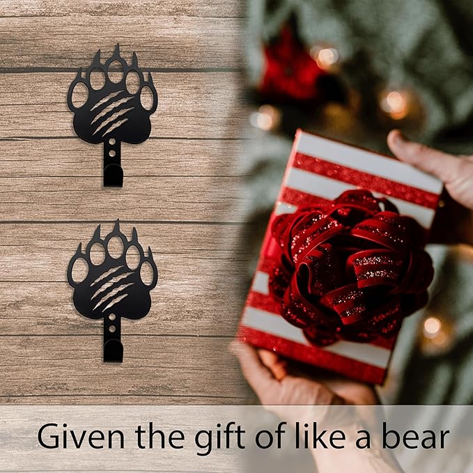 4Pcs Black Bear Decor Key Hook Cabin Decor Coat Hooks Wall Mounted Entryway Dog Leash Black Bear Decor Key Hook Key Holder for Wall Art Cabin Decorations Rustic Cearance