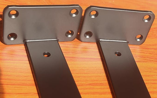 2 Pack - 11 inch Black Hidden L Shelf Bracket (1/5 Inch Thicked) Iron Floating Shelf Brackets Rustic Industrial Metal Brackets for Shelf Support