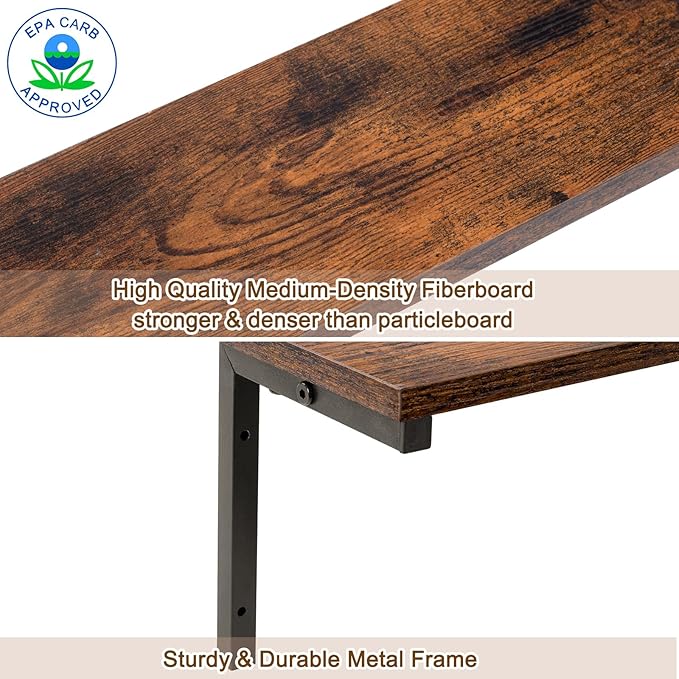 78.8" Narrow Console Table with Outlet, 5.9" Sofa Table Behind Couch Wall Mounted, 2 Pack with 4 Power Outlets 4 USB-C Ports 4.9ft Cord for Entryway, Hallway, Living Room, Rustic Brown